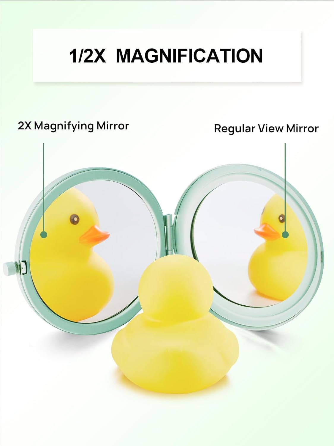 Compact Mirror for Purse, Pack of 6 Double-Sided 1X/2X Magnifying Metal Pocket Makeup Mirrors(Round, Cyan)