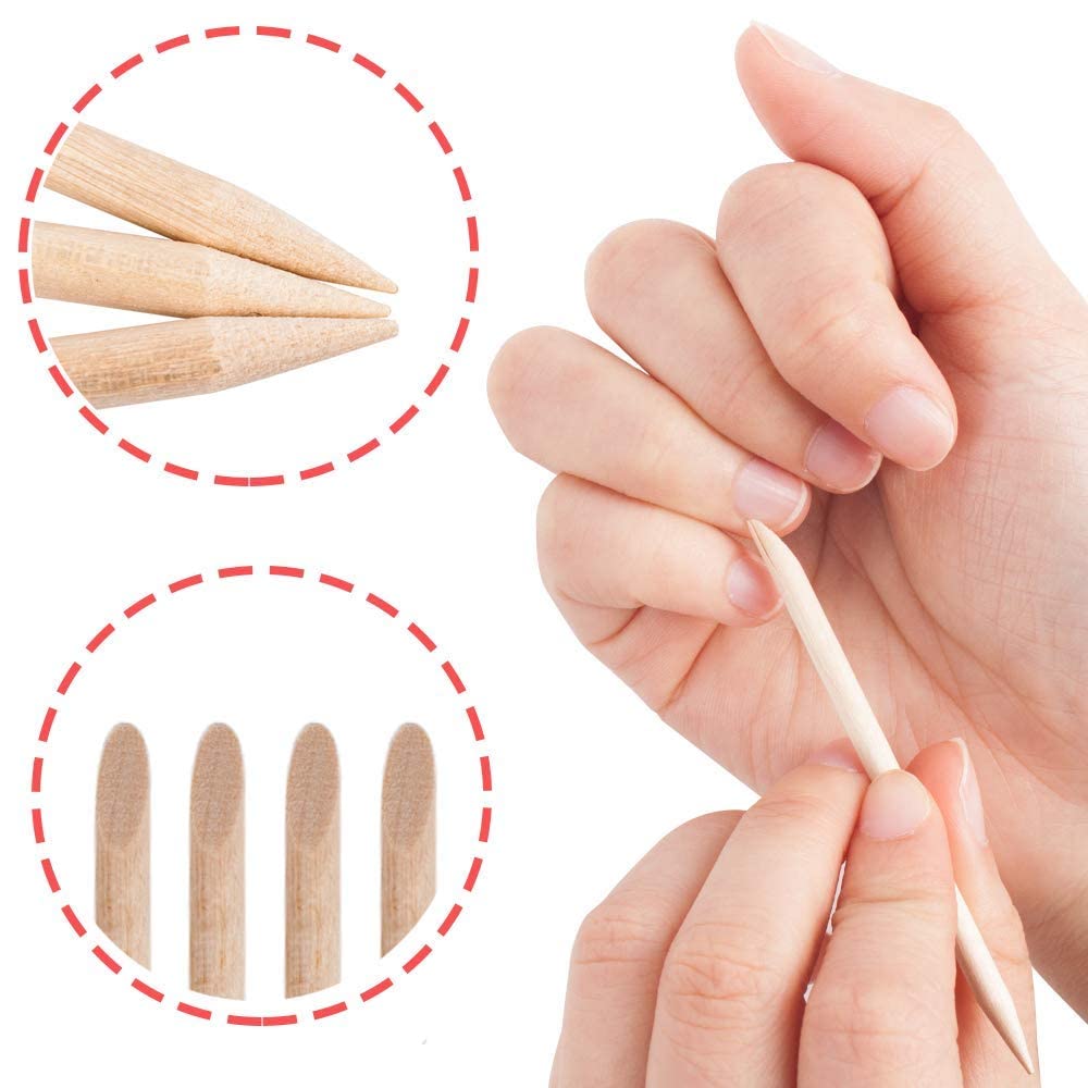 AMOSTBY Orange Sticks For Nails - 600PCS Wooden Cuticle Pusher Stick Cuticle Pusher,4.5 inch Nails Remover Tools for Manicure Pedicure