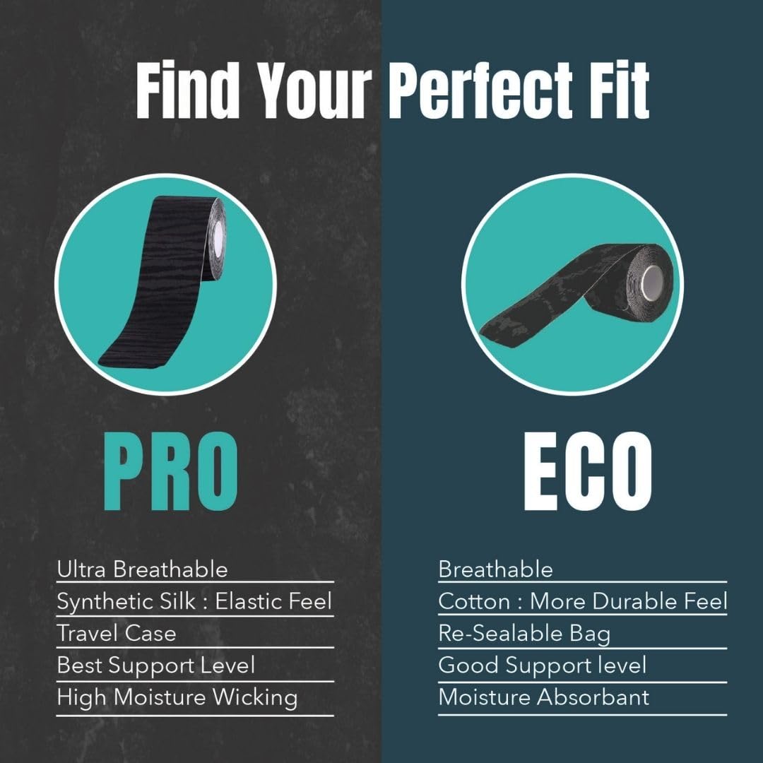 Heali Kinesiology Tape with Magnesium and Menthol, 20 Pcs Precut Strips, K Tape Roll, Knees, Physical Therapy Sports Tape for Knees, Joints & Muscles, Water Resistant, Black Zebra