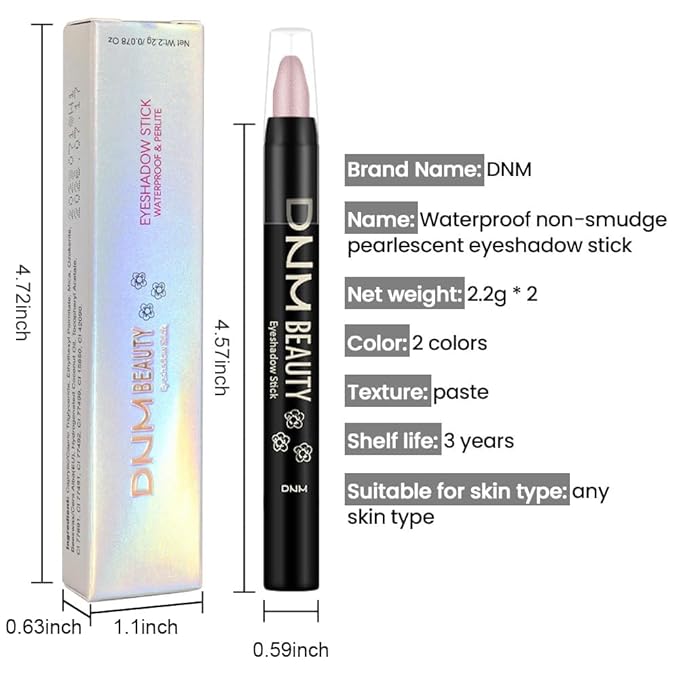 evpct 2Pcs Cream Eyeshadow Sticks Set for Eyes Waterproof, Rose Shimmer Matte Eye shadow Stick Pencil Pen Bulk sombras en crema para ojos 27+27