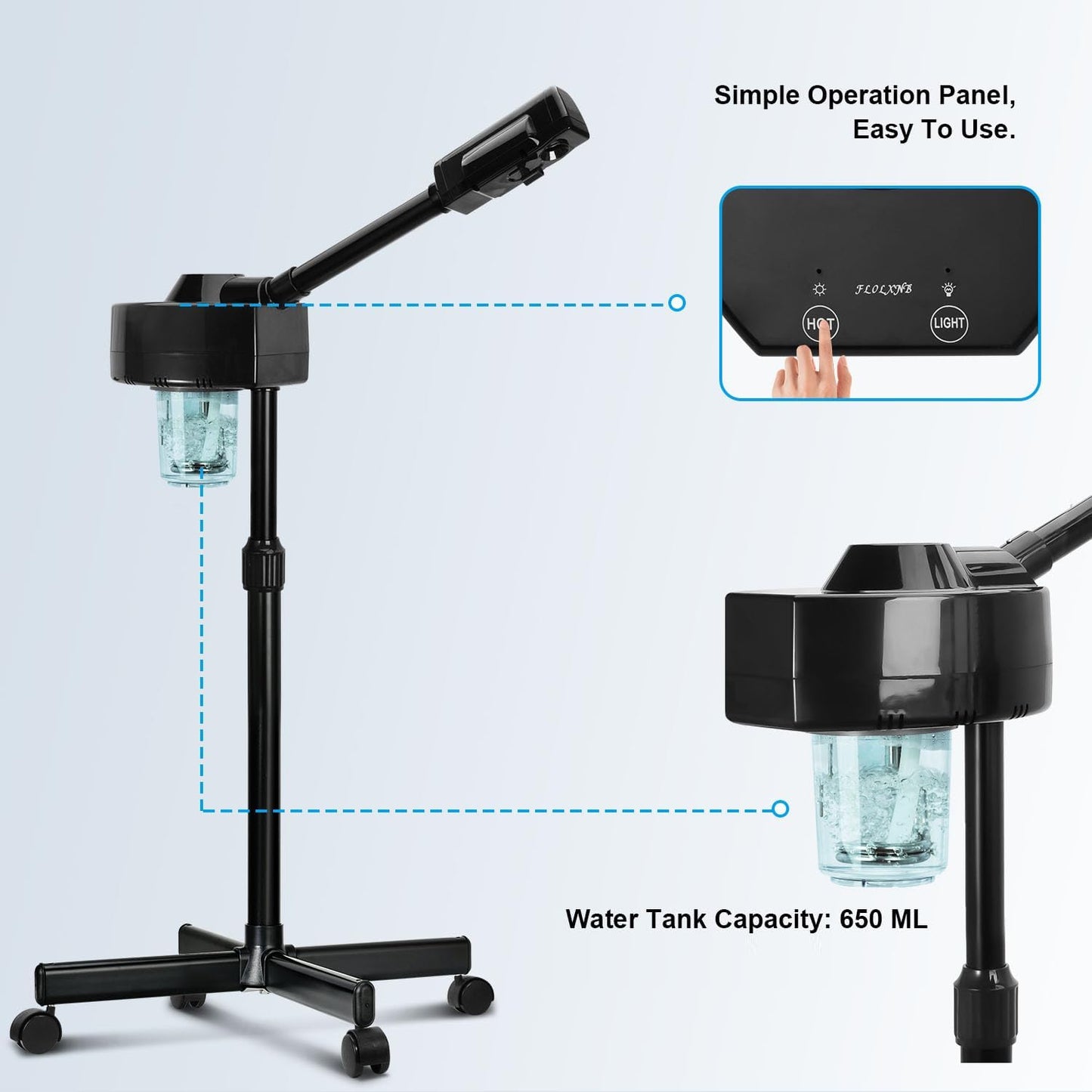 Professional Facial Steamer, Face Steamer with Hot Mist, Esthetician Facial Steamer Salon Spa Beauty Skin Care Equipment