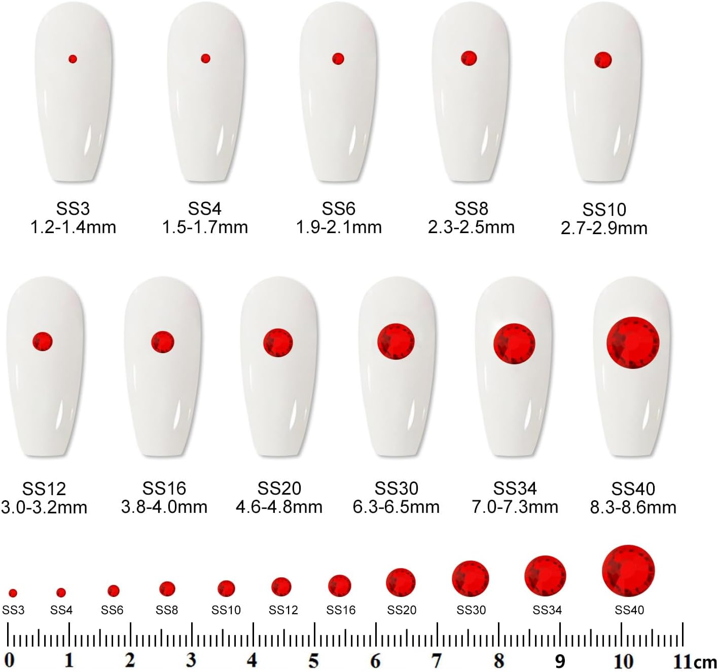 3000PCS SS10 Flatback Rhinestones | 12-Facet Diamond-Cut Glass Gems for Nail Art, Clothing, DIY Crafts |Glue-On Decoration Stones with Silver Backing(Light Siam)