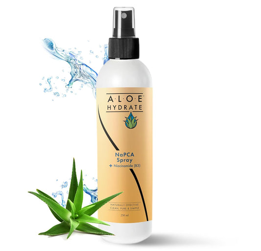NaPCA Moisturizer Face Mist & Body Spray; Organic Aloe vera moisturizer with NaPCA. Refresh & Soothe Your Skin with Natural & Bioidentical Actives. All Skin types, Dry, Acne, Oily, & Tattoo Care.
