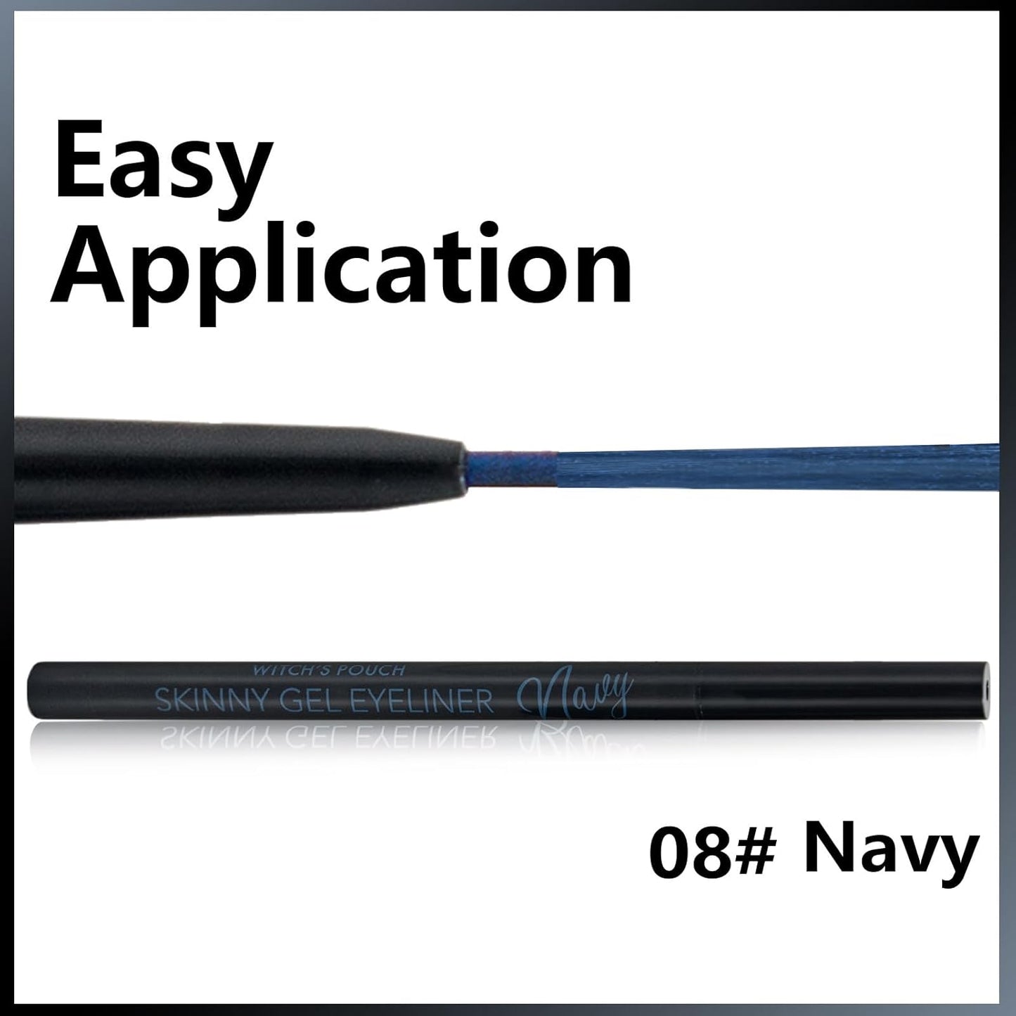 Witch's Pouch Gel Eyeliner Pencil Waterproof Smudge Proof, Long-Lasting Eye Liner, High-Intensity Colored, Ultra-Smooth Korean Eye Pencil Eye Makeup (08 Navy)