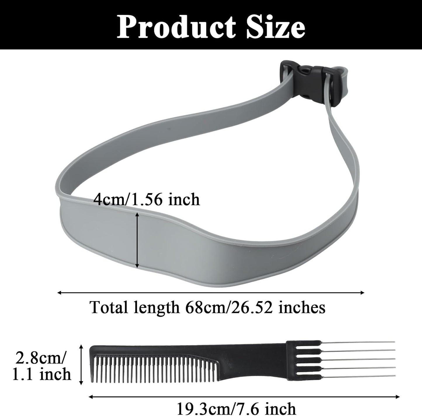 2 PCS Fade Guide Adjustable Hair Cutting Guide Fade Haircut Tool Neckline Shaving Template Comes with 1 Professional Haircut Comb Suitable for Both Men and Women (Black+Gray)