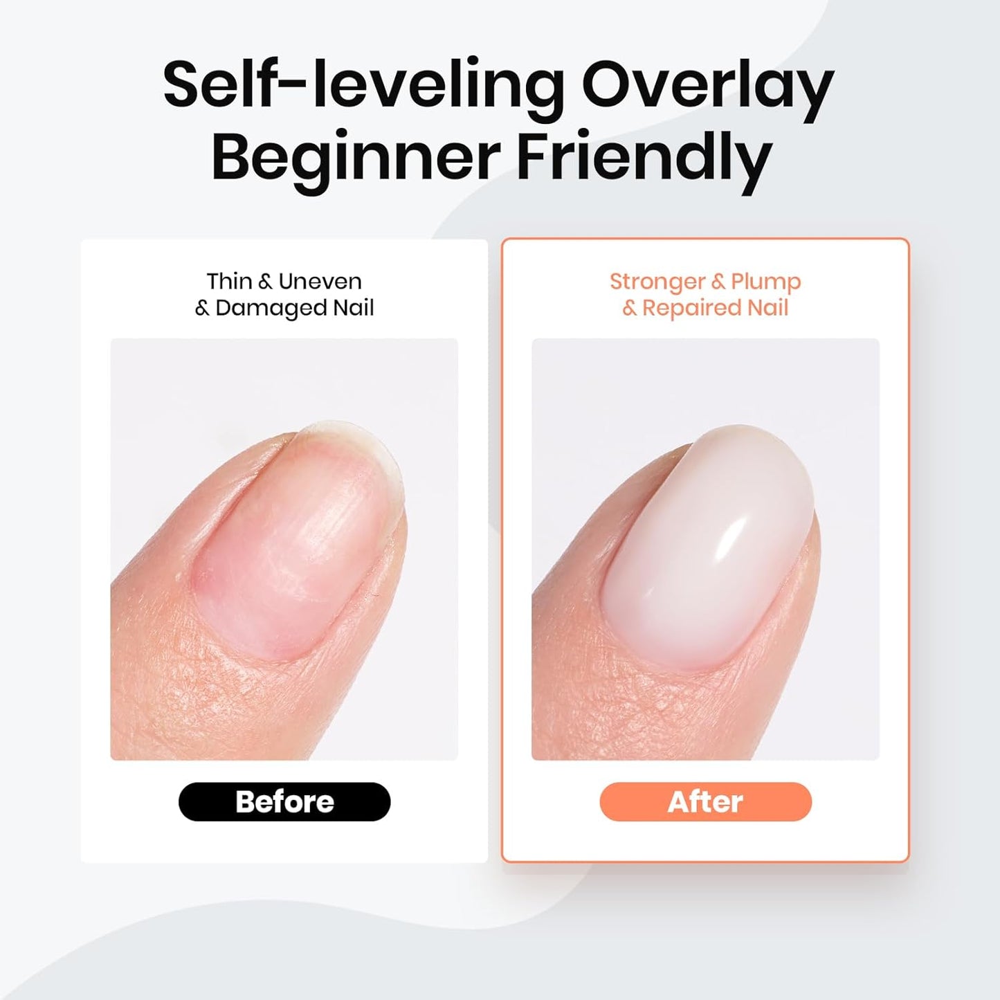 Beetles Milky White Rubber Base Gel Polish For Nail Thickening, 15ml Milky White Gel Polish Nail Strengthener Extension Color Base Gel In A Bottle UV LED Nail Lamp Cured