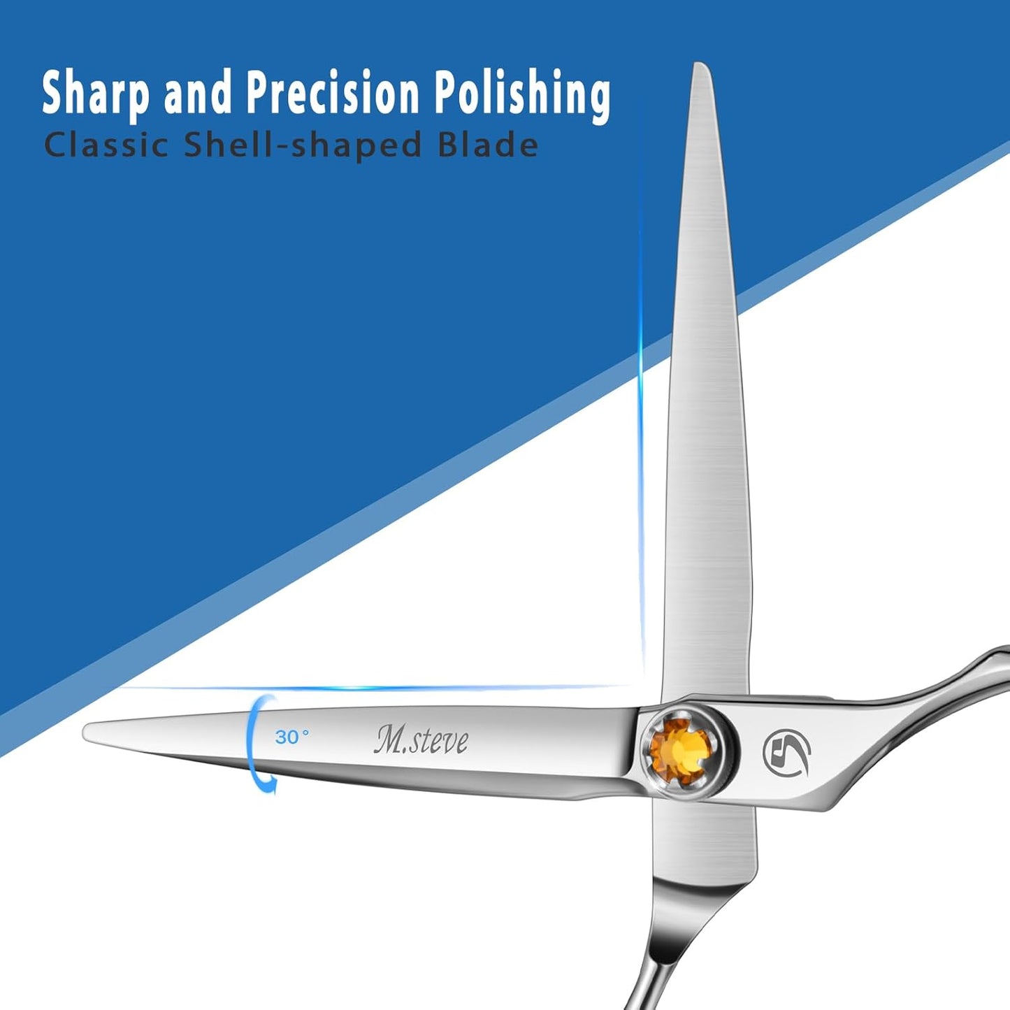 Professional Hair Cutting Scissors 6 Inch, VG10 Stainless Steel Barber Shears, Extremely Sharp Hairdressing Scissors for Salon & Home Use, Ambidextrous Left Right Hand