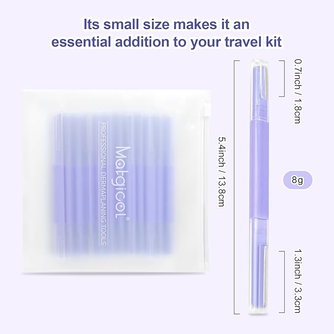 Dermaplane Razor for Women Face & Eyebrow - Dermaplaning Tool for Peach Fuzz Facial Hair Removal,High Precision Blade for Smooth Skin (Purple, 12 Count)