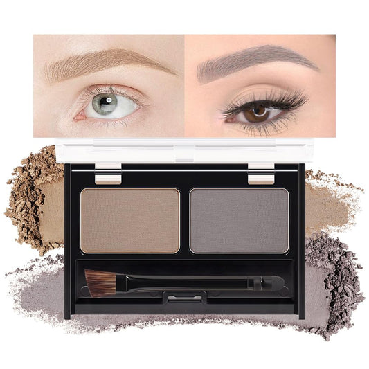 Gray Brown Eyebrow Powder Kit for Women,Taupe Eye Brow Palette with Brush, Brow Color Filler Get Full Defined Natural Brows,Contour Palette, Light Medium sombra para cejas,Long-Lasting Waterproof