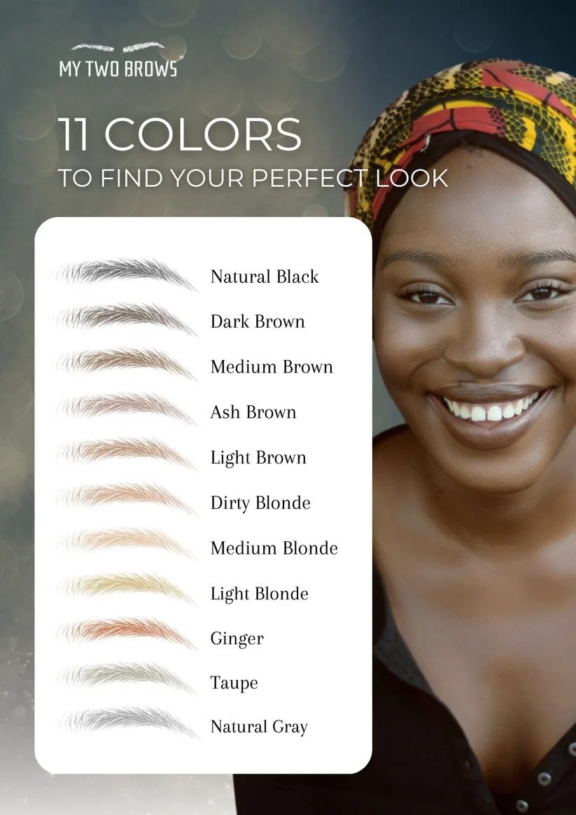 (10 pairs) Medium Brown Temporary Eyebrow Tattoo - Medium Size - Waterproof & Smudgeproof - Everyday Brow Style Eyebrow Stickers - Sheet Lasts up to 30 Days - Won't Work on Existing Brows