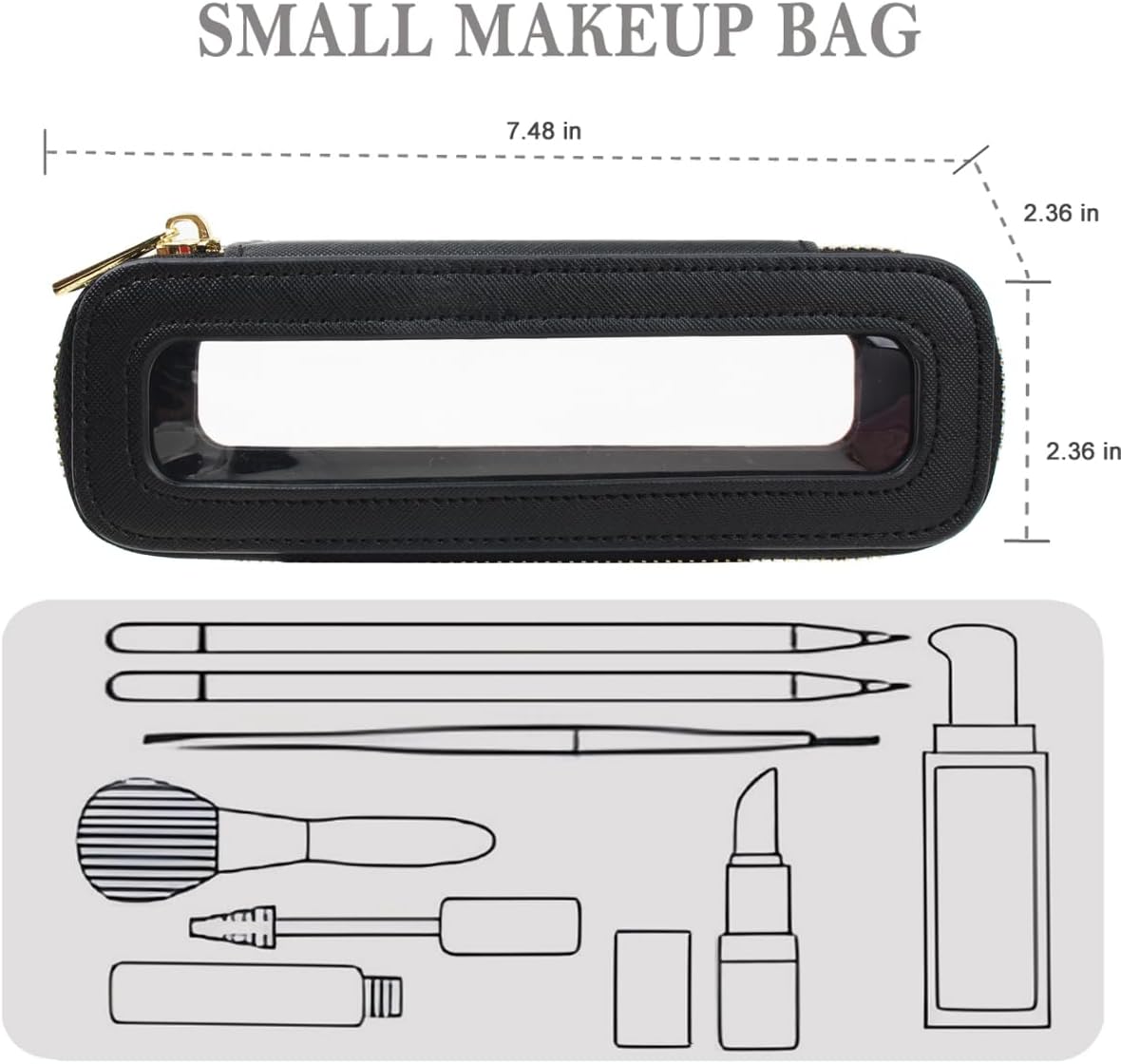 Travel Clear Makeup Bag Set, TSA Approved Cosmetic Bag Case with Zipper Portable Makeup Pouch Toiletry Bag Women Traveling Cosmetic Organizer Storage Bag Car Organizer Car Essentials for Women