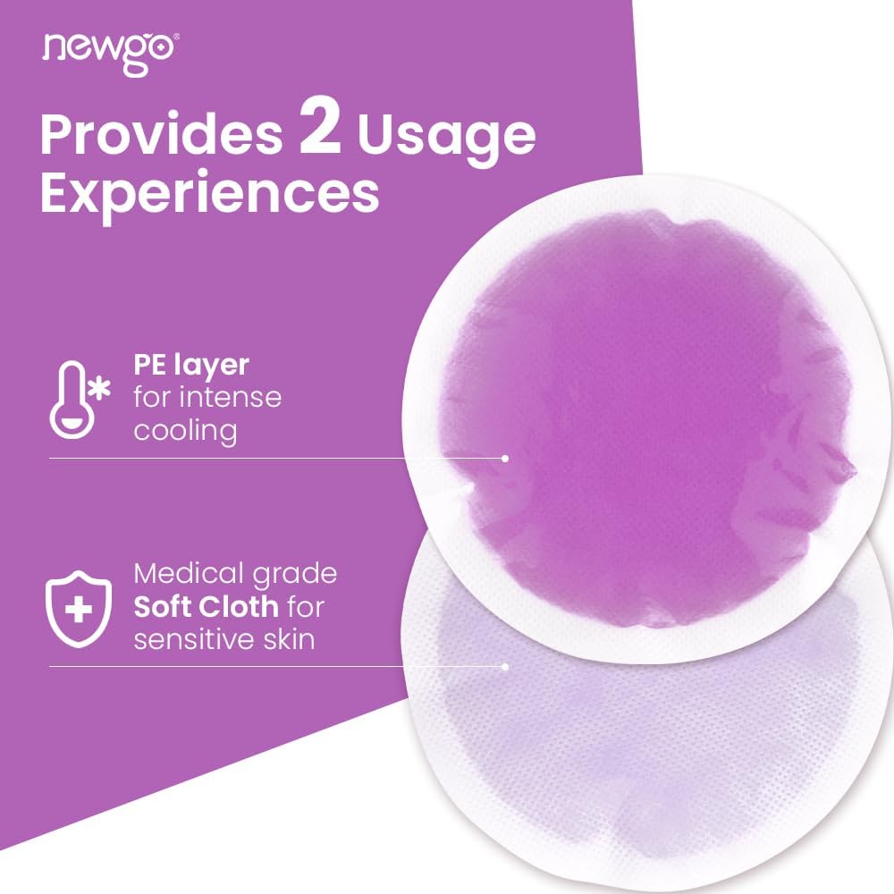 NEWGO Small Ice Packs for Injuries, 6 Pack Round Ice Packs for Face, Hot and Cold Gel Ice Pack Circular Cold Compress with Cloth Backing & Sleeve for Pain Relief, Toothaches - Purple