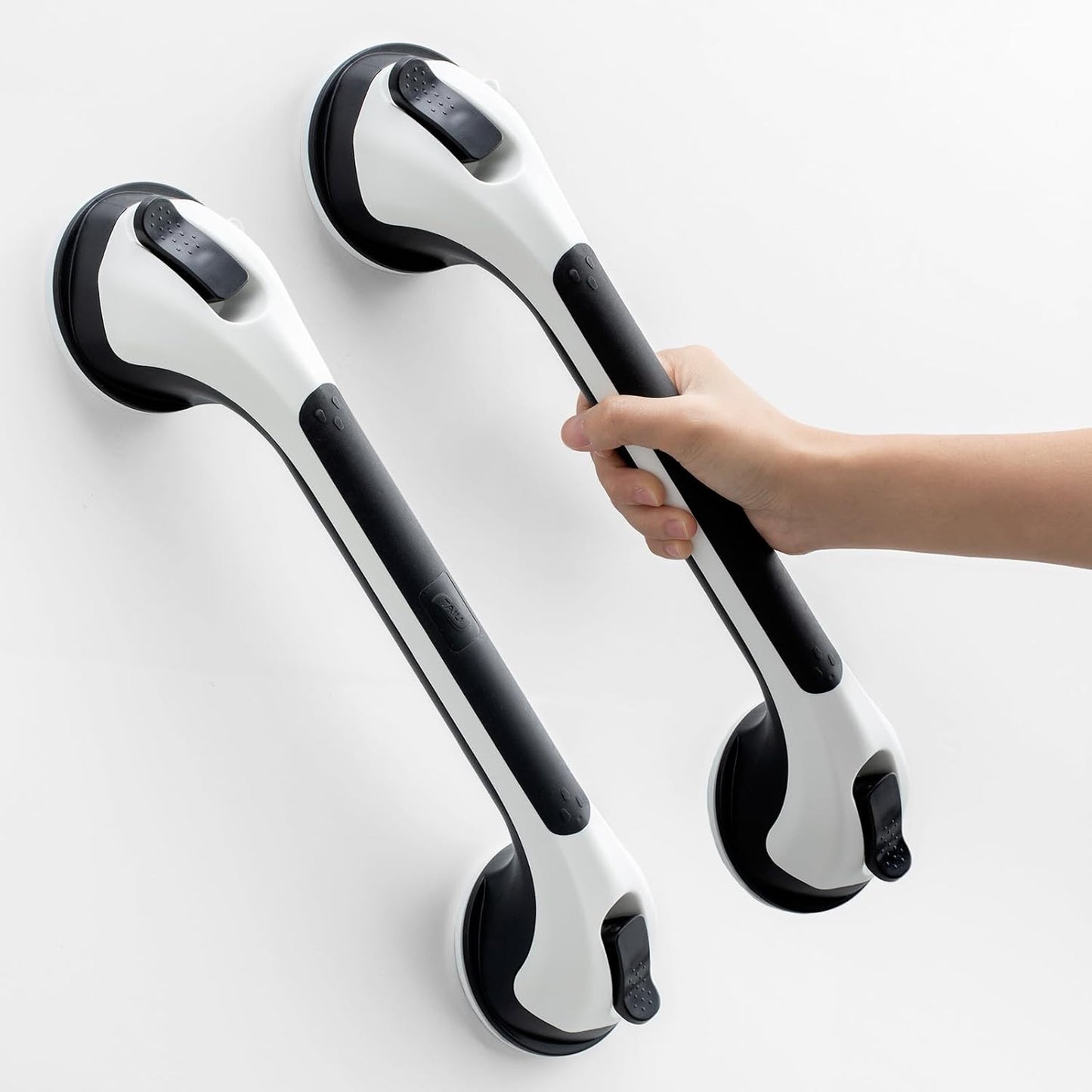 Grab Bars for Bathtubs and Showers 2 Pack Shower Handle, Heavy Duty Suction Grab Bar Bath Handrails for Seniors and Elderly, Bathroom Safety Grip No Drilling Waterproof Removable, Black