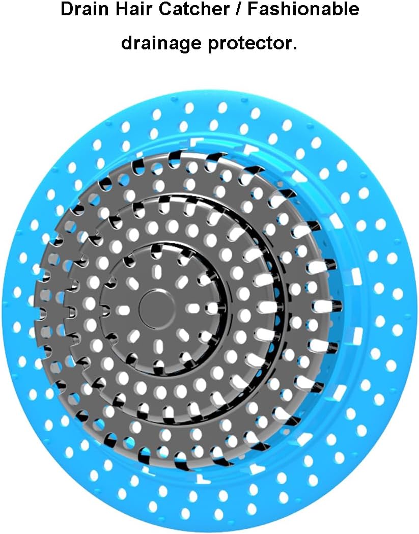 Drain Hair Catcher/Bathtub Shower Drain Hair Catcher(Blue) /Suitable for Bathroom Bathtub, Regular Drains. (Patented Product)