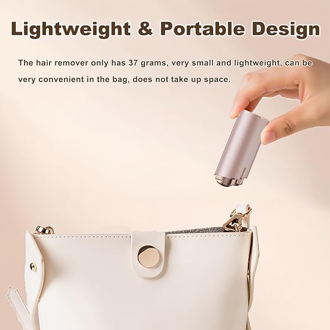 Facial Hair Removal for Women, Portable Painless Electric Shaver Device with Built-in LED, Wet/Dry Electric Razor Hair Remover Epilators for Face, Chin, Upper Lip and Arms (Rose Gold-2025)