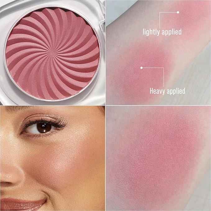 Cheeky Blush Compact for Face Cheeks, Talc Free Blusher Palette, Matte Powder Makeup, Natural Healthy, Mauve Pink Magenta Peach Red, Vegan Cruelty Free