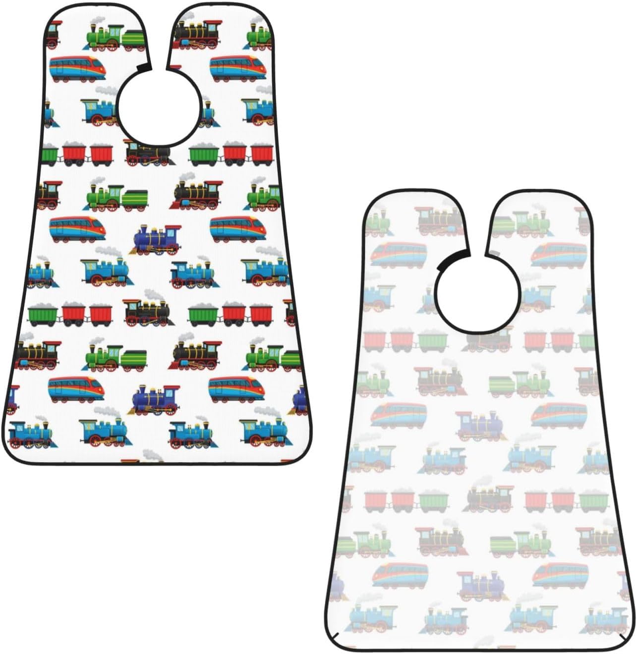 Stretchable Beard Cape, Non-Stick Hair Catcher for Trimming, Waterproof Grooming Apron, Train Pattern Cartoon