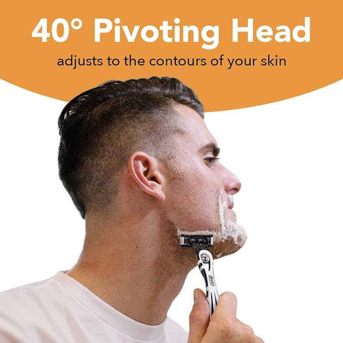 BIC Flex 5 Disposable Razors for Men, Sensitive Skin Razor For a Smooth, Comfortable and Close Shave, 4 Piece Razor Set