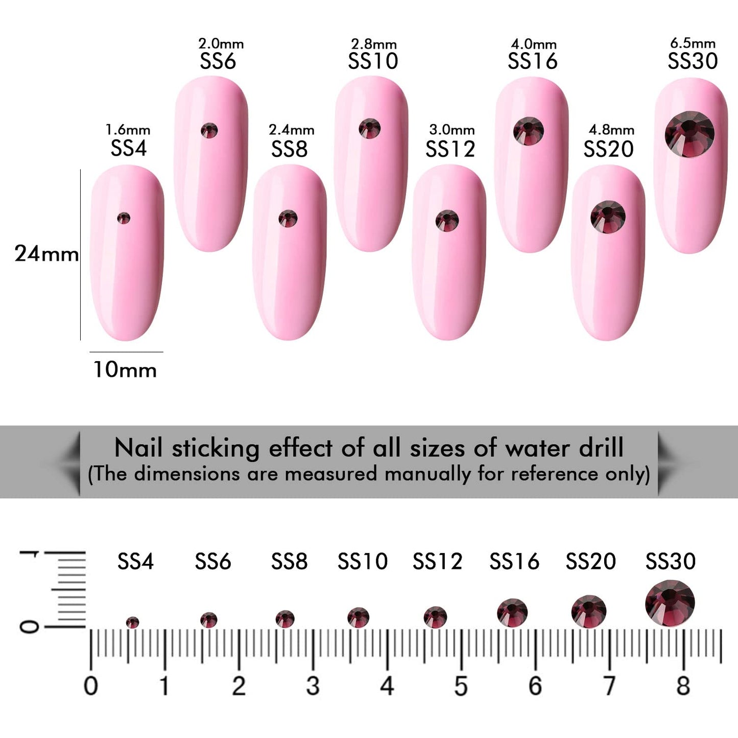 288Pcs Amethyst Crystal Rhinestones,Glass Flatback Rhinestones Gemstones for Nail Face Makeup Art Crafts Clothes Decoration -(SS30,6.5mm,Amethyst)