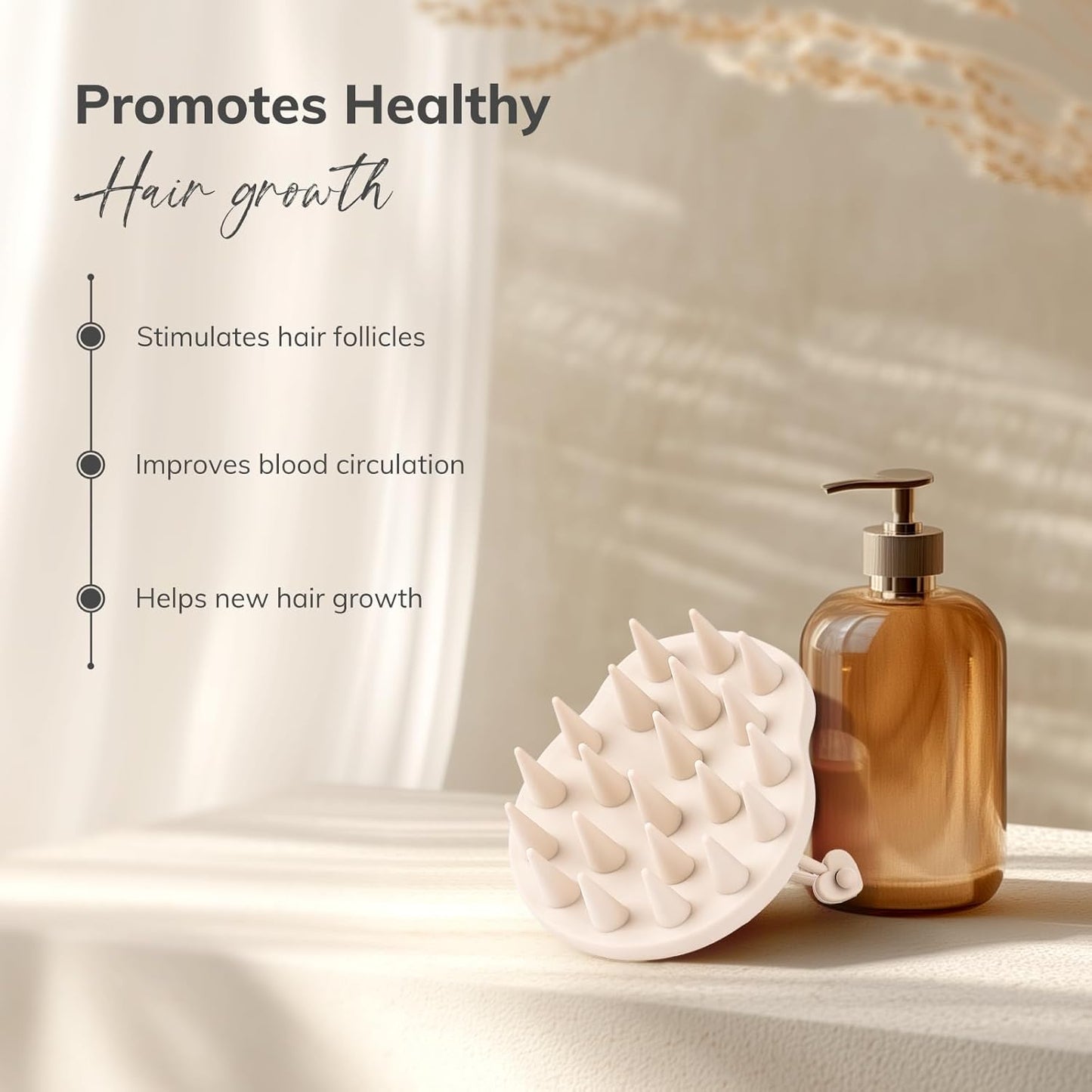 Sndyi Silicone Scalp Massager Hair Growth, Scalp Scrubber with Soft Silicone Bristles, Scalp Exfoliator for Dandruff Removal, Large Size Shampoo Brush, Wet Dry Scalp Brush for Long Thick Curly Hair