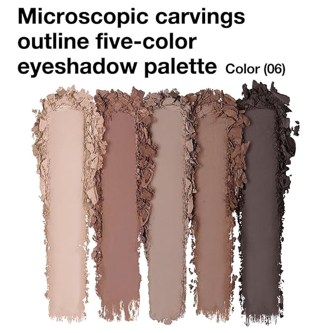 5 Colors Matte Eyeshadow Makeup Palette,Nude Dark Brown Taupe Black Highly Pigmented Natural Neutral Eye Shadow Palette,Long Lasting Waterproof Naturing-Looking Women Girls Eye Shadow
