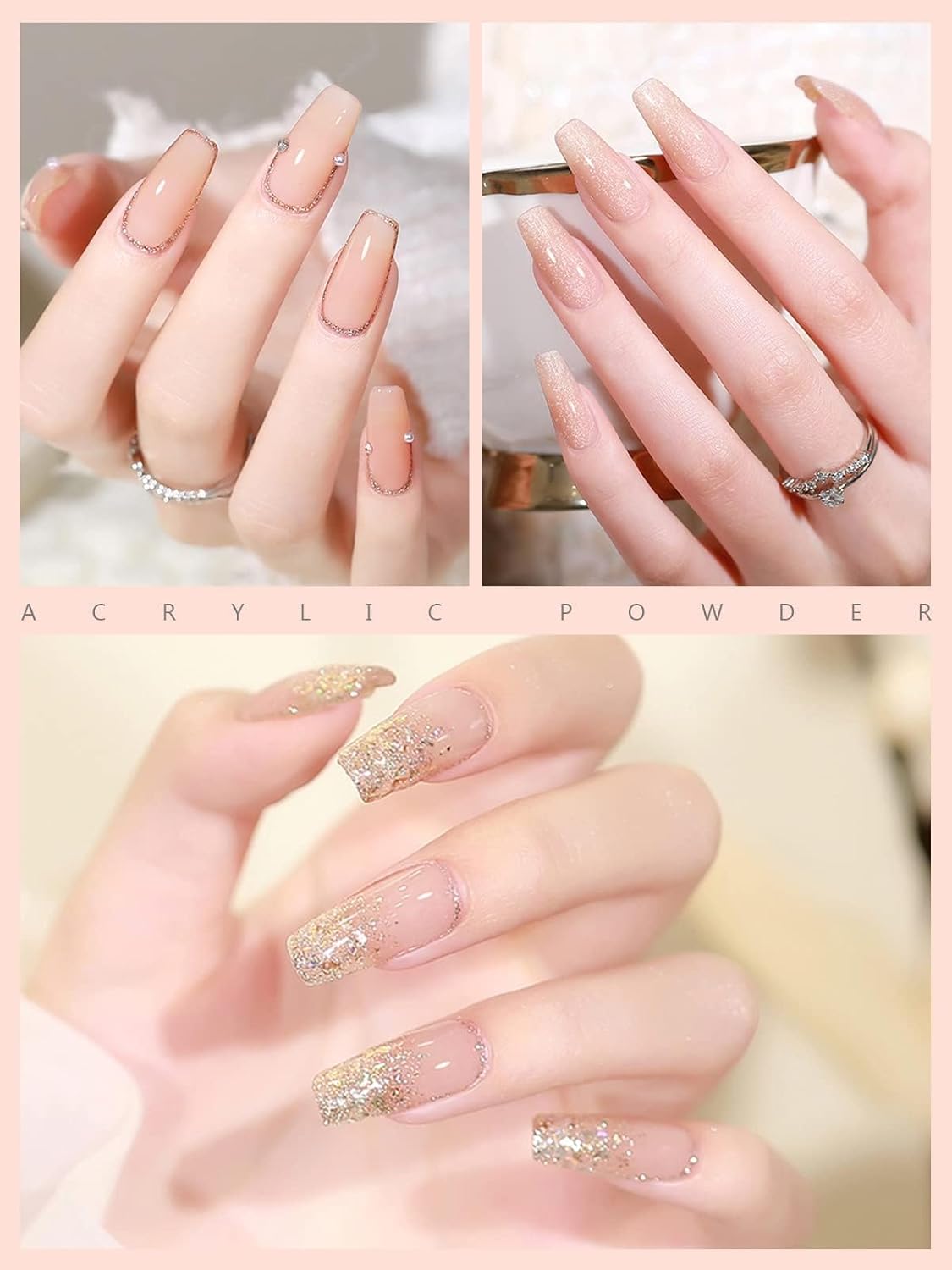 EBANKU Acrylic Powder Nude 120g/4.23oz Professional Acrylic Nail Powder for 3D Fingernail Carving & Nail Extensions Manicure, Long Lasting, No Nail Lamp Needed