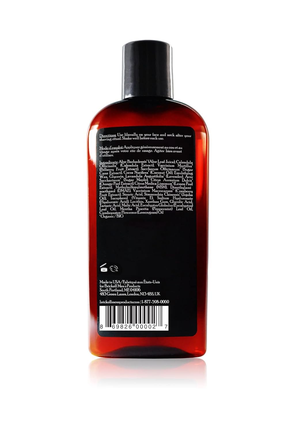 Brickell Men's Products Instant Relief Aftershave for Men, Natural and Organic Soothing After Shave Balm to Prevent Razor Burn, 4 Ounce, Scented