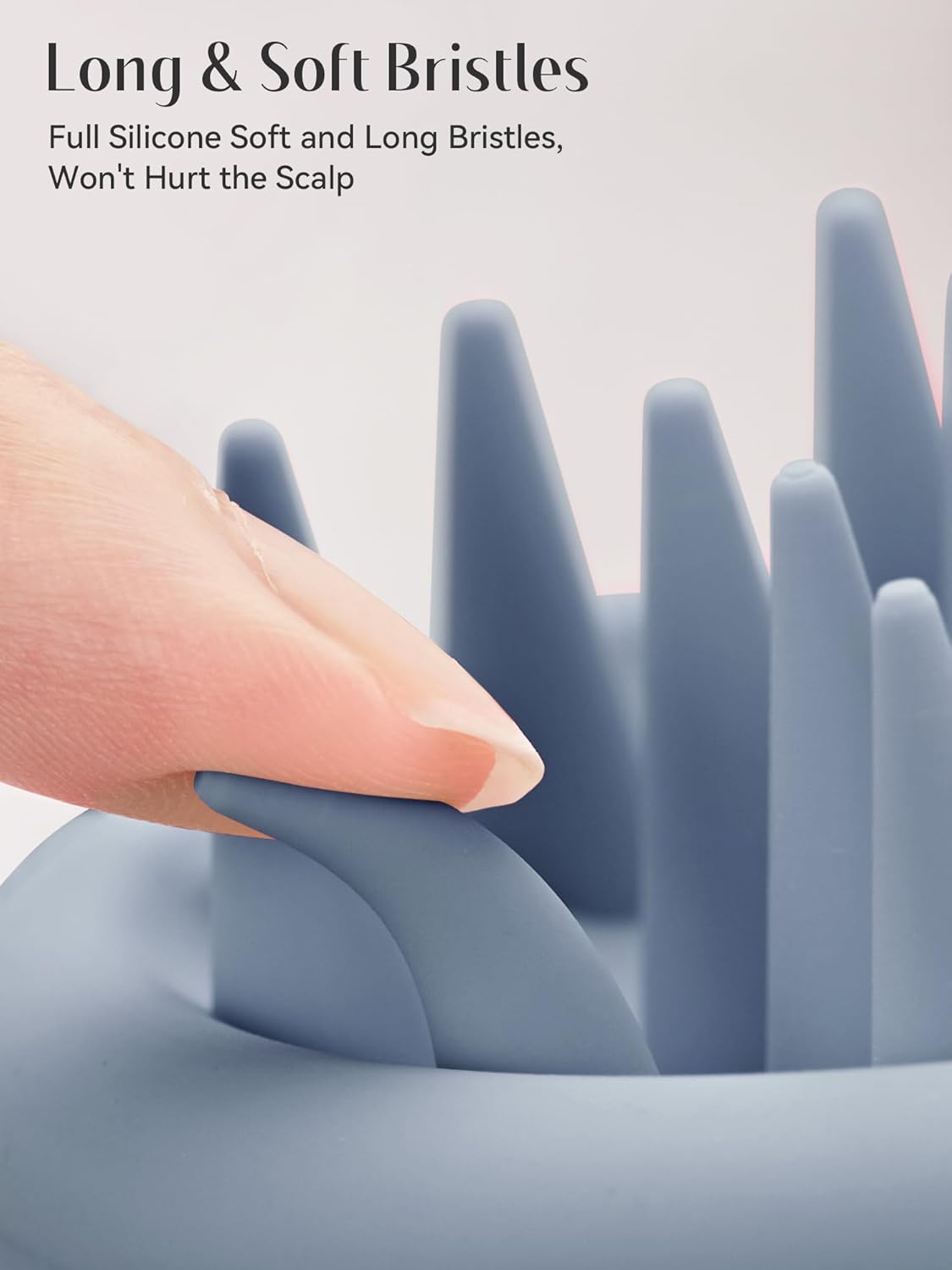 HEETA Scalp Massager Hair Growth, Scalp Scrubber with Soft Bristles, Integrated Silicone Design, Exfoliator for Dandruff Removal & Relaxation, Shampoo Brush Fit Wet Dry Hair Use, Dark Blue