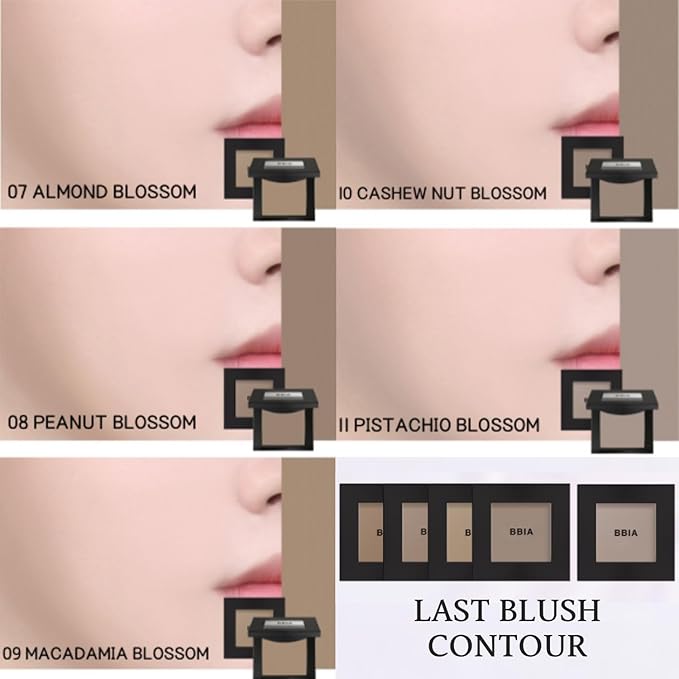 BBIA Last Blush 11 Color / 0.09oz - High Pigment Makeup Blush, Shape, Contour & Highlight Face, Long-lasting, Matte Finish (01 CHERRY BLOSSOM)