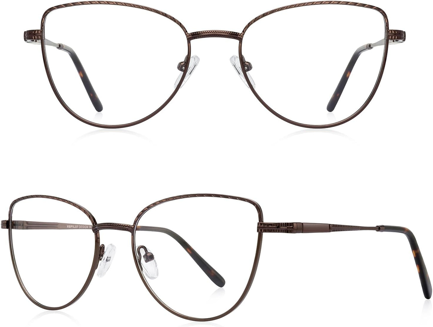 RB. Pilot Retro Cateye Reading Glasses for Women Blue Light Blocking Computer Glasses Spring Hinge Readers