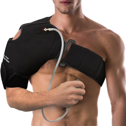 NatraCure Hot or Cold Therapy Shoulder Ice Pack Wrap, Shoulder Brace for Shoulder Pain Relief - (Heating Pad for Rotator Cuff Injuries, Surgery, Gym Injuries, Baseball, Pitching Injuries) - 6032