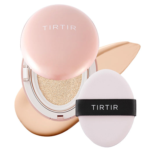 TIRTIR Mask Fit All Cover Pink Cushion Foundation | High coverage, Velvety Matte Finish, Lightweight, Flawless, Corrects Redness, Korean Cushion (#13N Fair Ivory, Full Size, 0.63 Fl Oz)