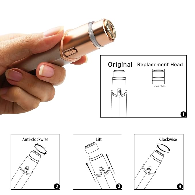 Replacement Heads Gen 3 for New Version Flawless Facial Hair Remover Generation 3, Double Ring Blades Head for New Flawless, 6 pack
