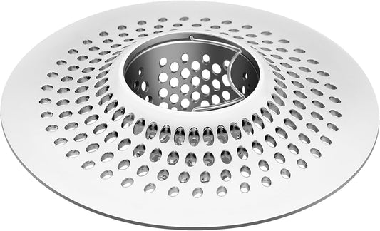 LEKEYE Shower Drain Hair Catcher/Bathroom Drain Cover/Bathtub Drain Strainer/Shower Stall Drain Protector(Pearl Chrome)