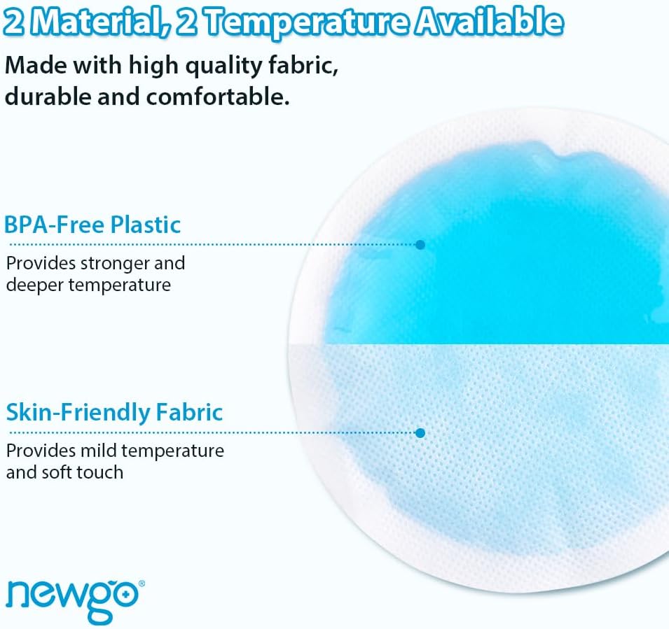 NEWGO Small Ice Packs for Injuries, 14 Pack Round Ice Packs for Face, Hot and Cold Gel Ice Pack Circular Cold Compress with Cloth Backing & Sleeve for Pain Relief, Toothaches, Breast Surgery