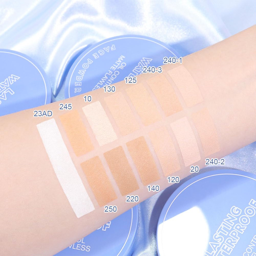 Oil Control Matte Perfection Face Powder Compact For Women, Matte Smooth Flawless Setting Powder Makeup, Polvo Compacto De Maquillaje, Waterproof Long Lasting, 0.35Oz, (125 Ivory Buff, 1)