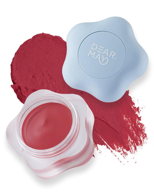 DEARMAY Pure Falling Mood Lip Pot No. 04 Pounding Heart 0.23 Oz. Vegan Lip Stain Lip & Cheek Multi-Use Tint With Hydrating Formula for Smooth Soft Blend Without Dryness or Fine Lines, Korean Makeup