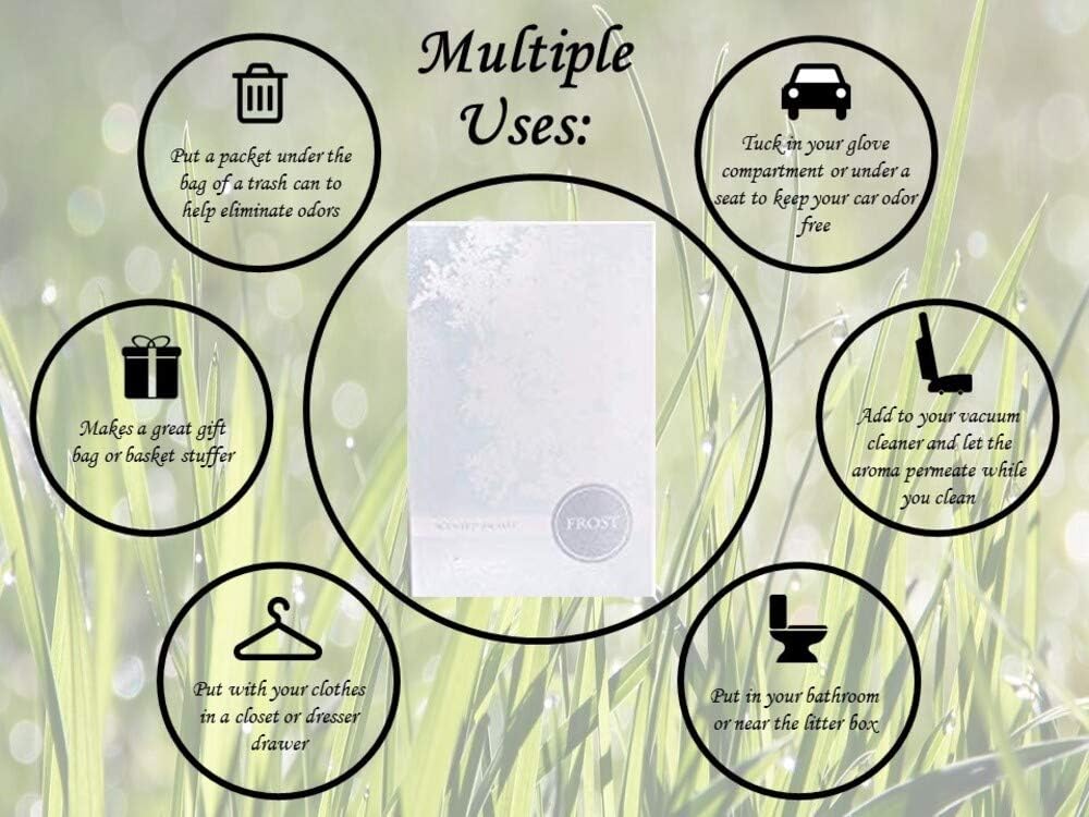 Floral Simplicity Frost Scented Sachets Pack of 3, Fall & Winter - Long-Lasting Scented Bags, Home Fragrance & Deodorizer, Air Freshener & Deodorizer for Closet, Room, or Cars, Made in USA