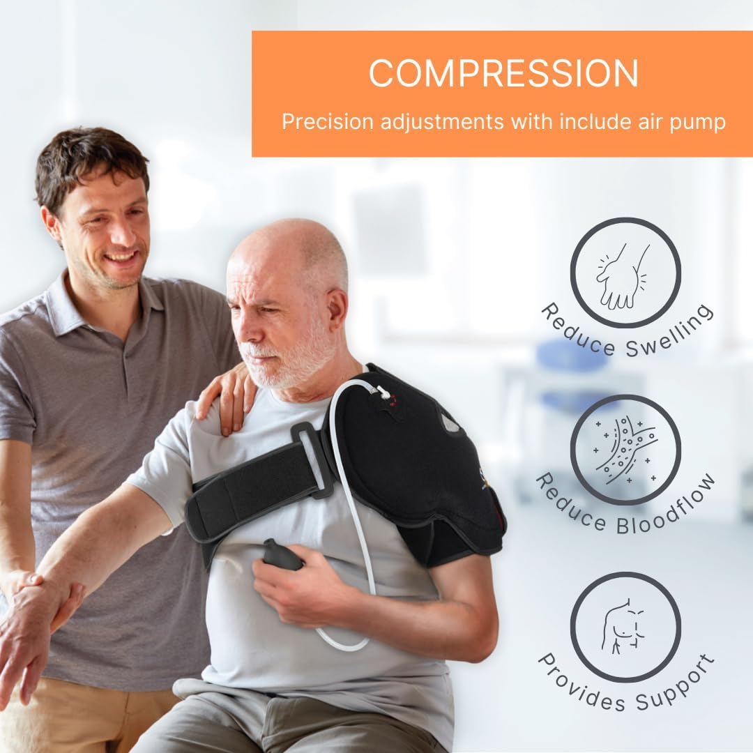 NatraCure Hot or Cold Therapy Shoulder Ice Pack Wrap, Shoulder Brace for Shoulder Pain Relief - (Heating Pad for Rotator Cuff Injuries, Surgery, Gym Injuries, Baseball, Pitching Injuries) - 6032