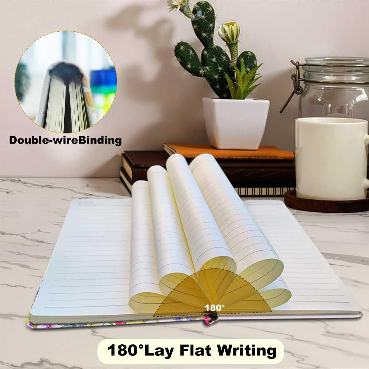 Bible Verse Lined Journal Notebook for Women Men, 200 Pages A5 Hardcover Leather Journals for Writing & Note Taking, Watercolor Floral College Ruled Notebook Diary Notepad, Christian Gifts 3