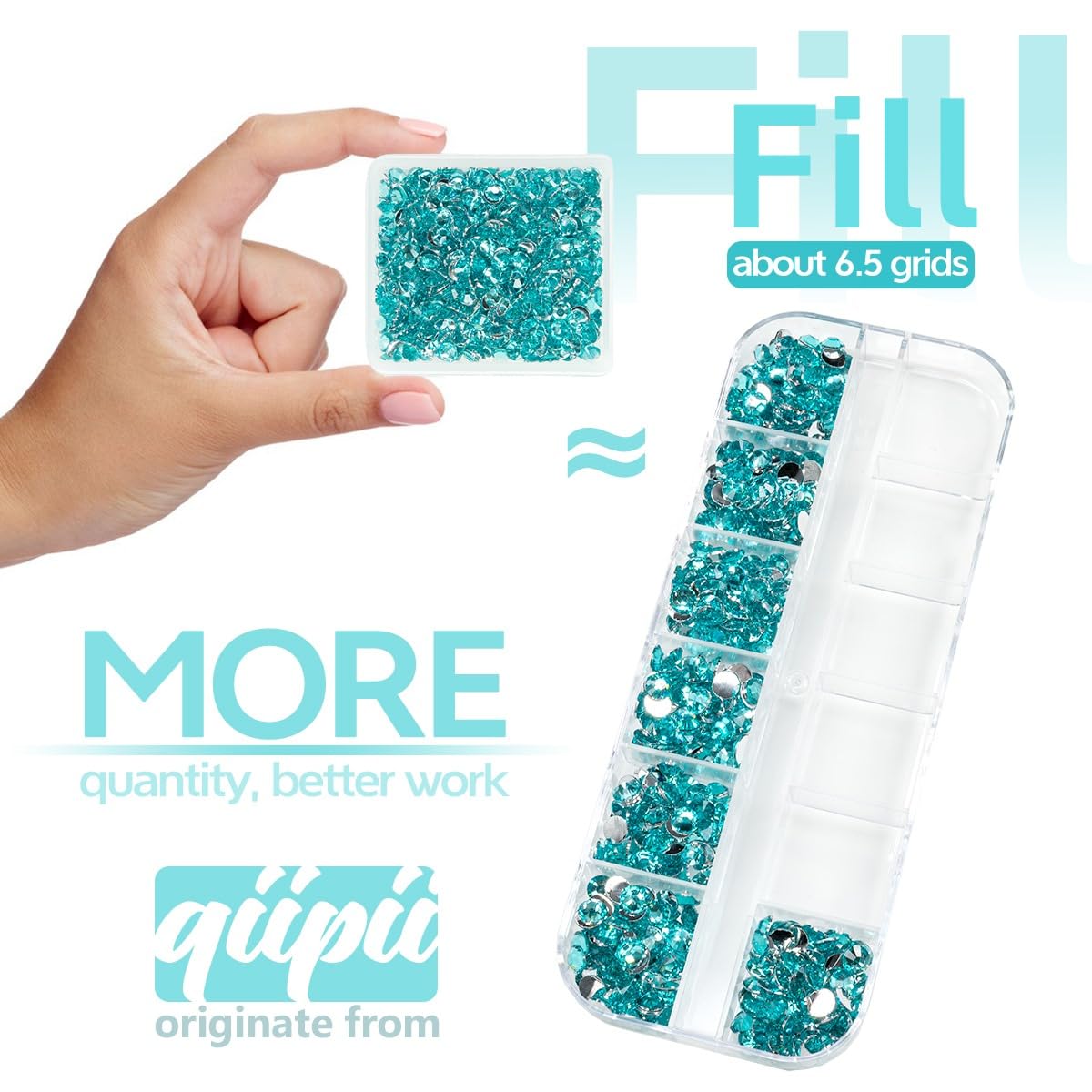 Aquamarine Resin Rhinestones for Crafting Lake Blue Flatback Stones 3mm 4mm 5mm Non-Hotfix Water Blue Diamonds Crystals Gems Charms for Nails Face Eyes Makeup Body Tumblers Bottles DIY Crafts