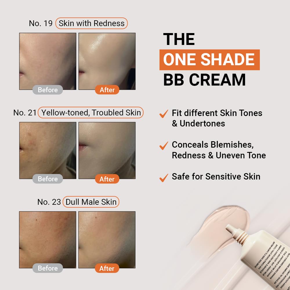 DAERA Kang Shining Korean BB Tinted Moisturizer Cream (1 Color,Neutral), Self Adjusting BB Cream,1.35 fl oz, Glowing Skin Natural Makeup, Buildable Coverage, Lightweight