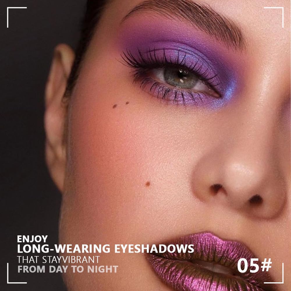 evpct Eyeshadow Quad Palette, Nude Pink Orchid Lavender Dark Purple Glitter Shimmer Metallic Matte High Pigment Eye Shadow Palette Makeup for older Women, Smudge Proof, Vegan Cruelty-free, Seductive