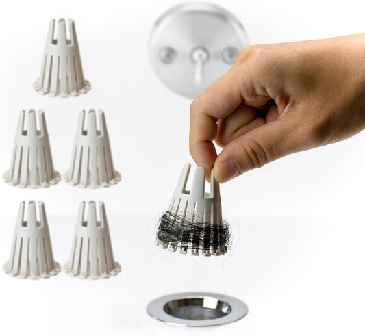 TubClaw 5-Pack Hair Catcher Strainer Drain Protector Trap for Bathtub | Eco-Friendly Bioplastic | Stronger Reusable Version of HairClaw