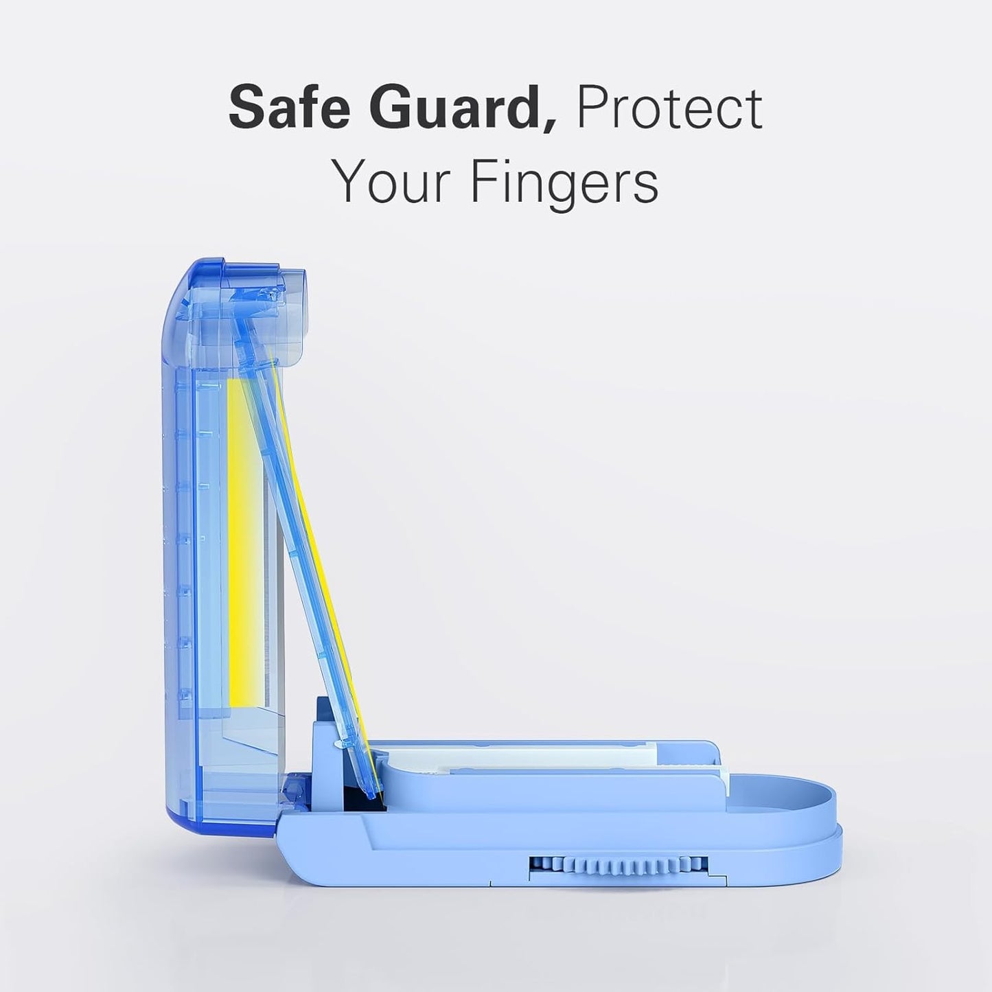 ONE PIX Pill Cutter Splitter for Small and Tiny Pills, Pill Cutter for Cutting Multiple Pills at a Time in Half, Pill Cutter for Small or Large Pills with Hidden Sharp Stainless Steel Blade, Blue