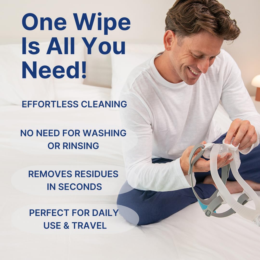 Snugell Unscented Individual CPAP Mask Wipes – Travel-Friendly 40-Pack– Lint & Alcohol-Free,Skin-Safe with Aloe Vera– Perfect for Convenient, Hassle-Free Cleaner & Sanitizer of CPAP Masks & Equipment