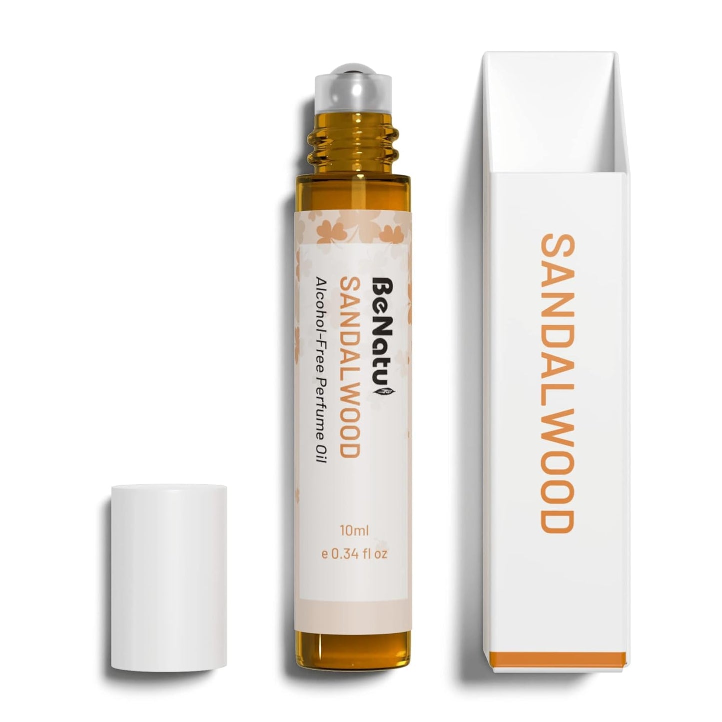 Sandalwood Perfume Oil Roll On for Women and Men, Alcohol Free Eau de Parfum,Travel Size Essential Oil Body Fragrance, Long Lasting, Leather Woody Scent, 10 ml