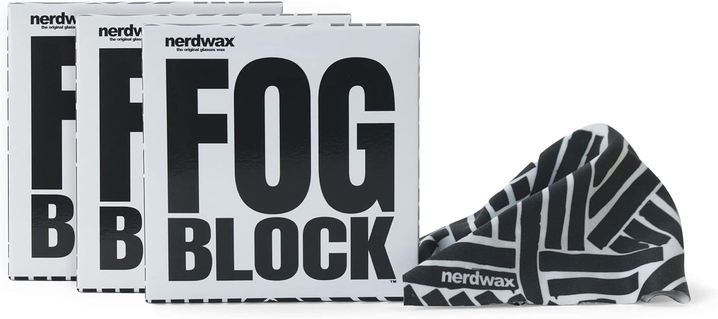Nerdwax FogBlock | Anti Fog Lens Wipes | Keeps Glasses from Fogging | 3 Pack