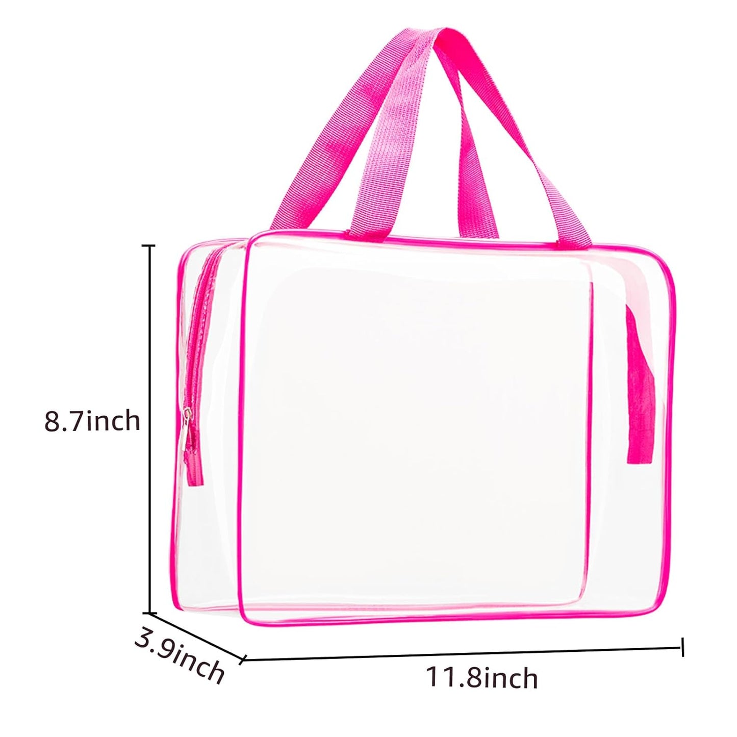 2Pcs Crystal Clear PVC Travel Toiletry Bag Kit for Women Men, Waterproof Vinyl Packing Organizer Storage Bags with Zipper Handle Straps, Cosmetic Pouch Carry on Airport Airline Compliant Bag Handbag
