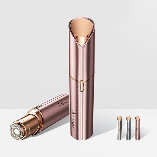 Facial Hair Remover for Women,Painless Hair Shaver Rechargeable with LED Light, Flawless Lady Face Electric Razor,The Great Female Mustache Removal (Rose Pink)